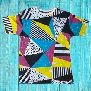 Super Massive Shirt Adult Medium Abstract Shapes Dots Retro 90s Style Radical
